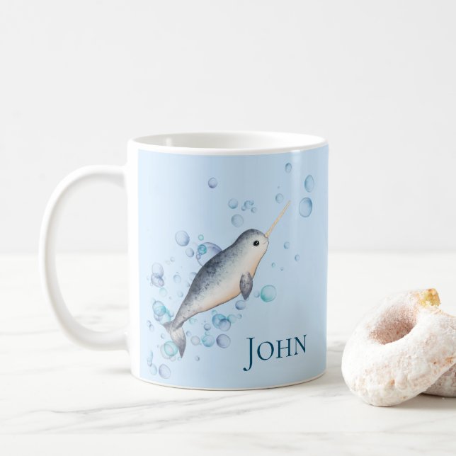 Mug adorable bébé Narwhal océan Bubbles (Avec donut)