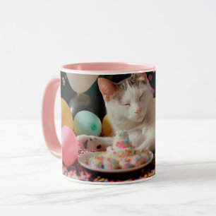 Mug Adorable Chat Anniversaire Design de fête
