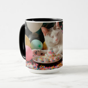 Mug Adorable Chat Anniversaire Design de fête