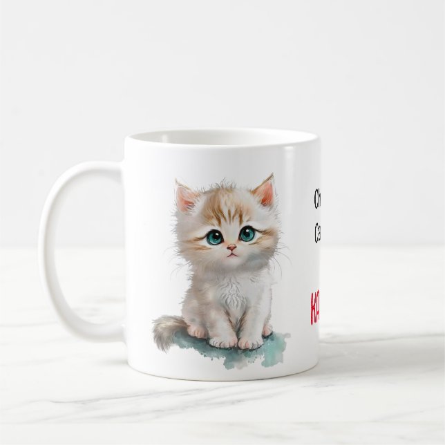 Mug Adorable chaton sans enfant dame pour Kamala (Gauche)