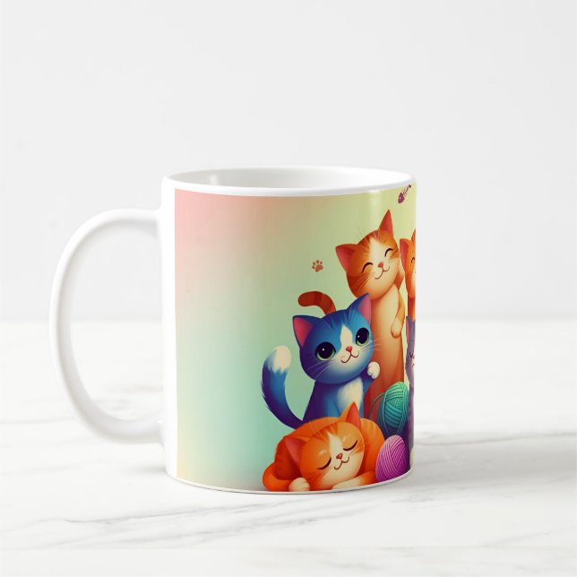 Mug adorable chats en caricature (Gauche)