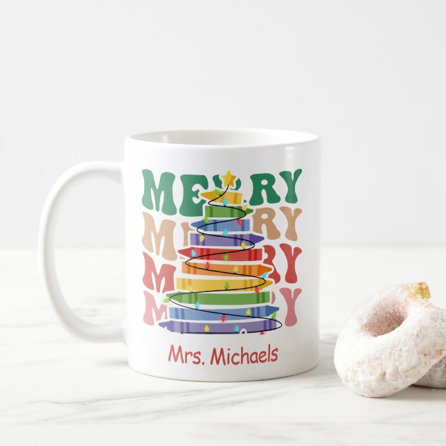 Mug Adorable Enseignants Cadeau Noël (Avec donut)