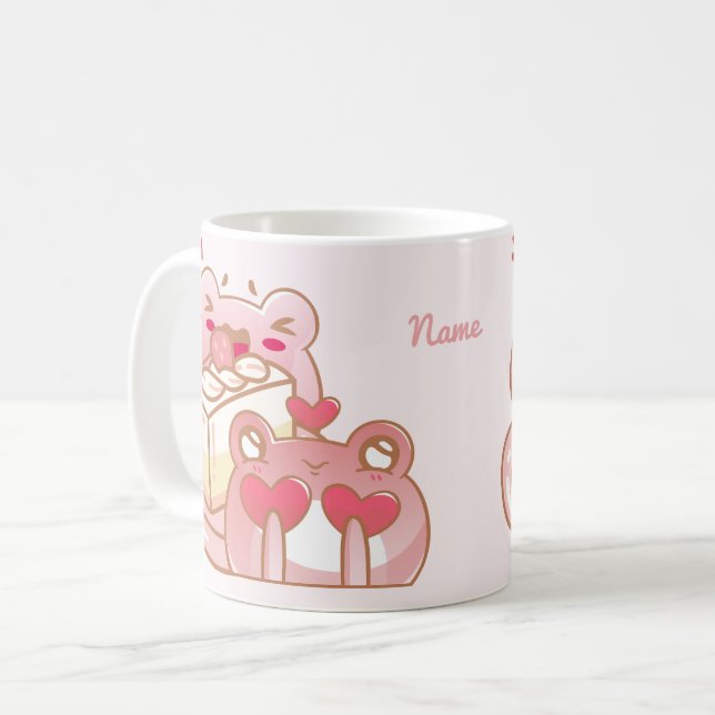 Mug adorable frogs sharing a cake (Devant gauche)