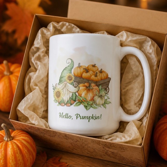 Mug Adorable Gnome Bonjour Citrouille  (Créateur téléchargé)