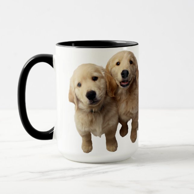 Mug "Adorable Golden Retriever Puppies Mug** (Gauche)