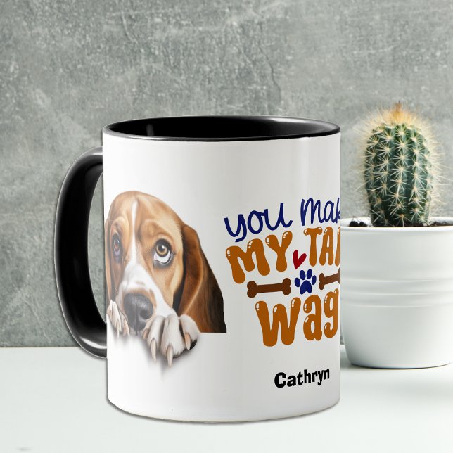 Mug Adorable Hound Dog Vous Faites Mon Tail Wag (Créateur téléchargé)