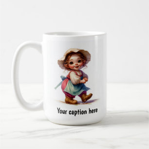 Mug Adorable jeune Munchkin en vêtements Vintages