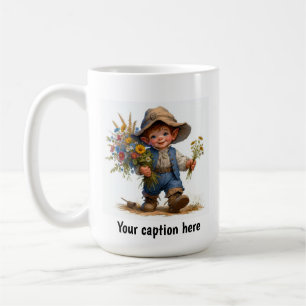 Mug Adorable jeune Munchkin en vêtements Vintages