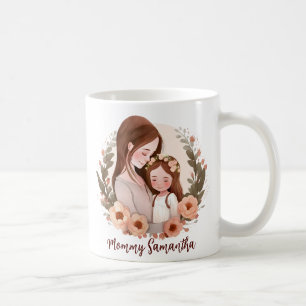 Mug Adorable maman et fille Bond - Cadre Floral