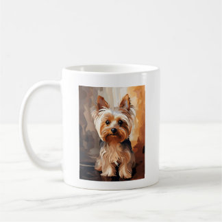 Mug Adorable Mignonne Yorkie Terrier Peinture Acryliqu