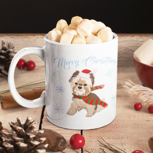 Mug Adorable Noël Yorkie au chapeau de Père Noël Floco