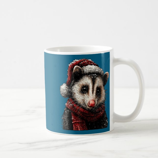 Mug Adorable Ossum In Santa Hat Snowy Winter Christmas (Droite)