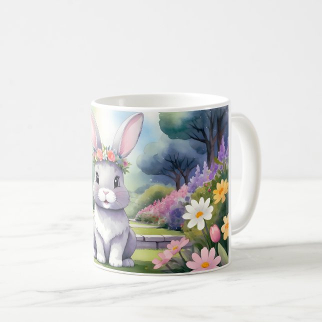 Mug adorable petit lapin, Pâques (Devant droit)