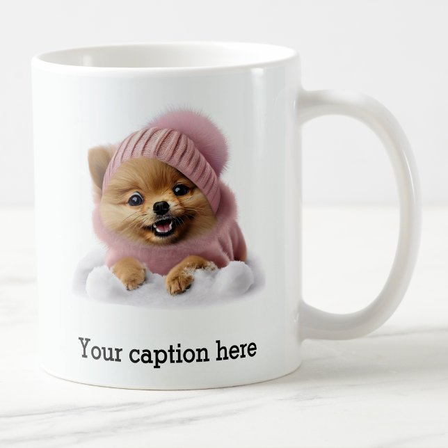 Mug Adorable Poméranie hiver Playtime (Créateur téléchargé)