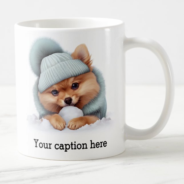 Mug Adorable Poméranie hiver Playtime (Créateur téléchargé)