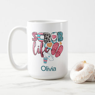 Mug Adorable Retro Scrub Vie Infirmière