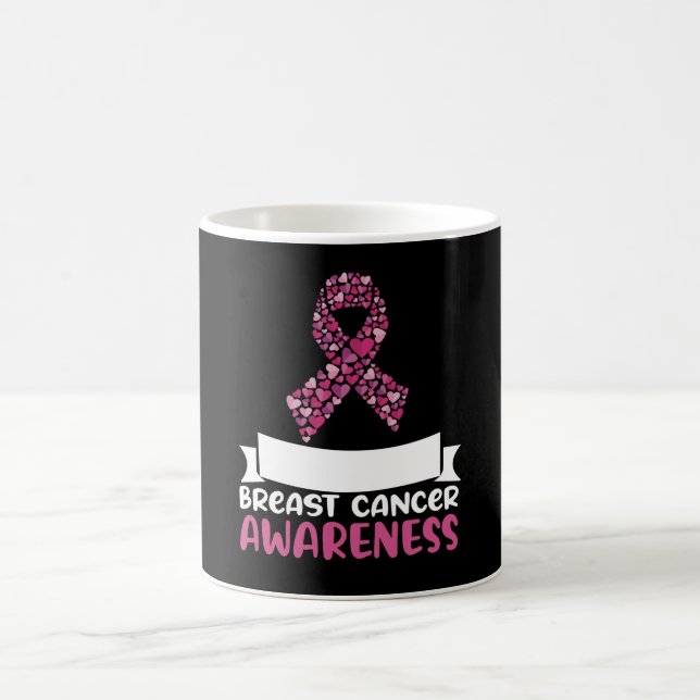 Mug Adorable Ruban rose Conscience du cancer du sein F (Centre)