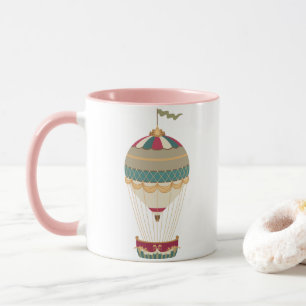 Mug Adorable Steampunk Hot Air Balloon avec drapeau