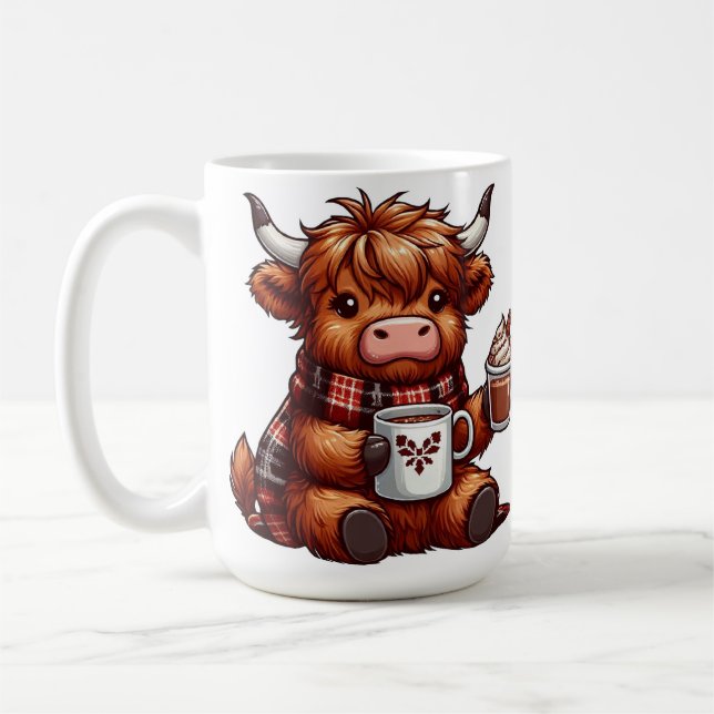 Mug Adorable Vache Highland Profitant De Boissons Conf (Gauche)