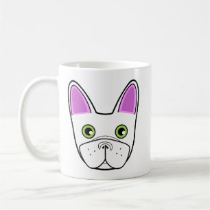 Mug Adorable visage de Chien-taureaux français - Blanc