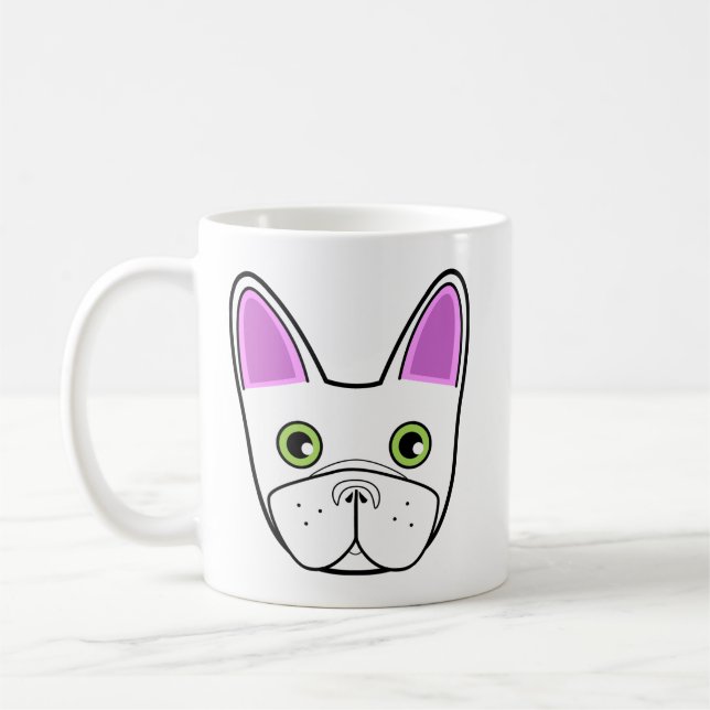Mug Adorable visage de Chien-taureaux français - Blanc (Gauche)