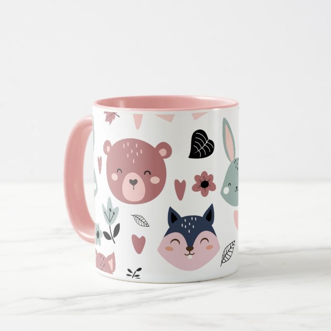 Mug Adorable Woodland Creatures With Hearts (Devant gauche)