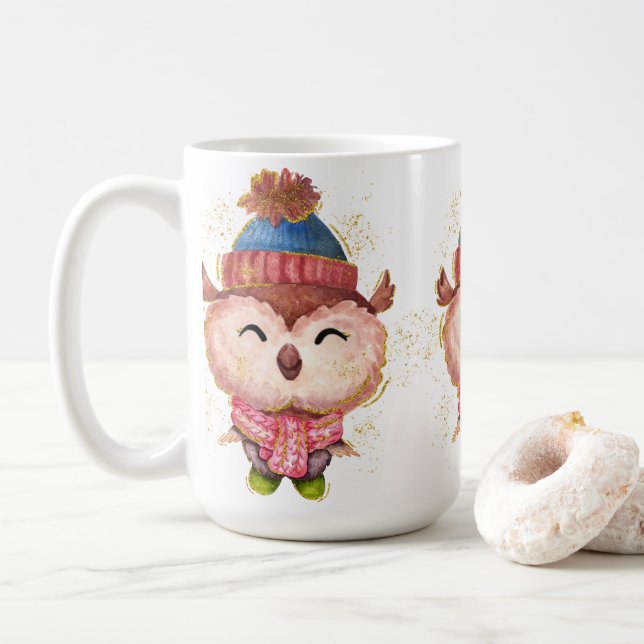 Mug Adorables Chouette d'hiver (Avec donut)