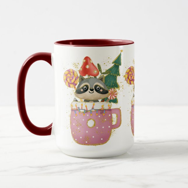 Mug Adorables Noël Lovable Raccoon (Gauche)