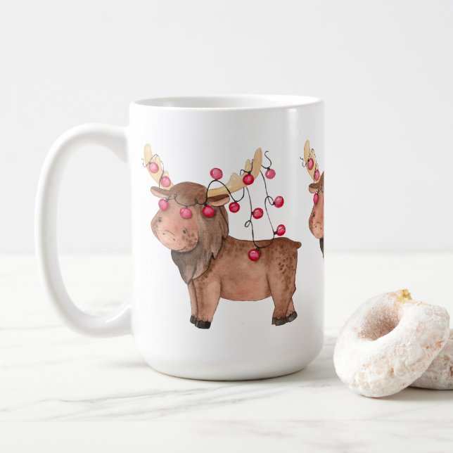 Mug Adorables Oie de Noël avec lumières (Avec donut)