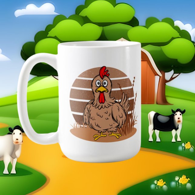 Mug adorateur de poulet mignon ajouter du monogramme (Créateur téléchargé)