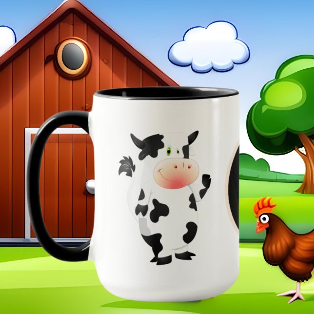 Mug adorateur de vache mignonne ajouter monogramme (Créateur téléchargé)