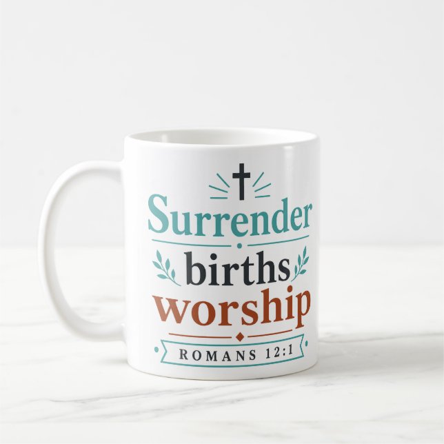 Mug Adoration de Naissance de Surrender Encouragement  (Gauche)