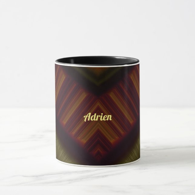 Mug ~ ADRIEN ~ GLOSSY 3D Noir Brown Vert brillant ~ (Centre)