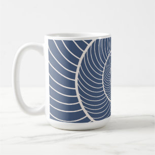 Mug Adulte bleu crème spirale fibonacci café mu