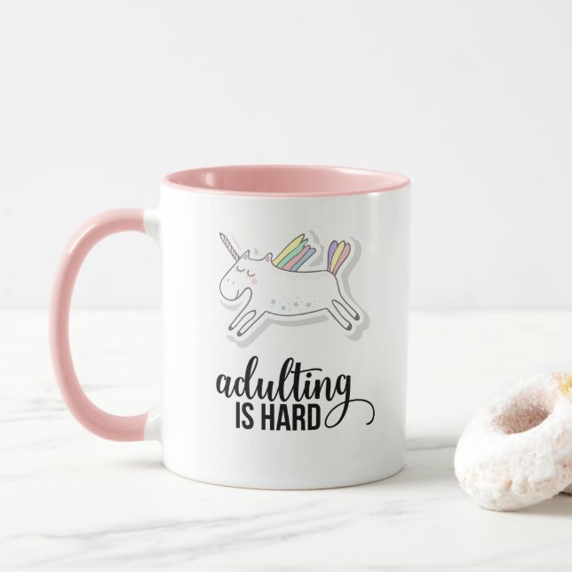 Mug Adulte est Dur Drôle Unicorne (Avec donut)