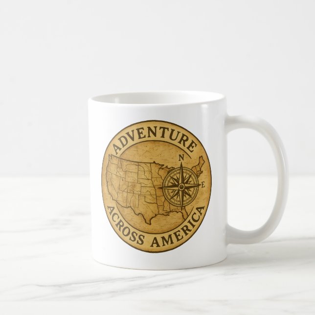 Mug Adventure Across America Vintage Map Art (Droite)