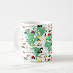Mug Adventure Attend les véhicules de la carte mondial