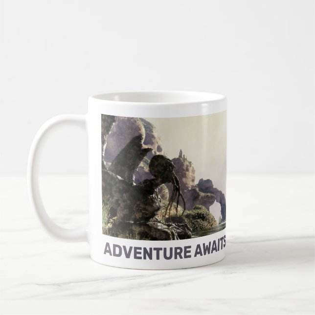 Mug Adventure Awaits. Fantasy landscape (Gauche)