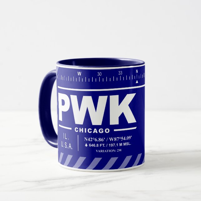 Mug aéroport exécutif de Chicago PWK (Devant gauche)