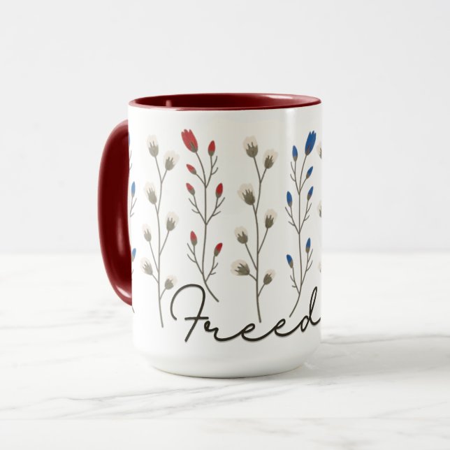 Mug Aesthetic Freedom Wildflowers Patriotic (Devant gauche)