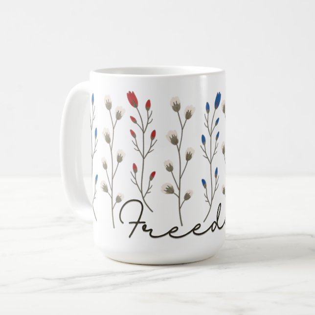 Mug Aesthetic Freedom Wildflowers Patriotic (Devant gauche)