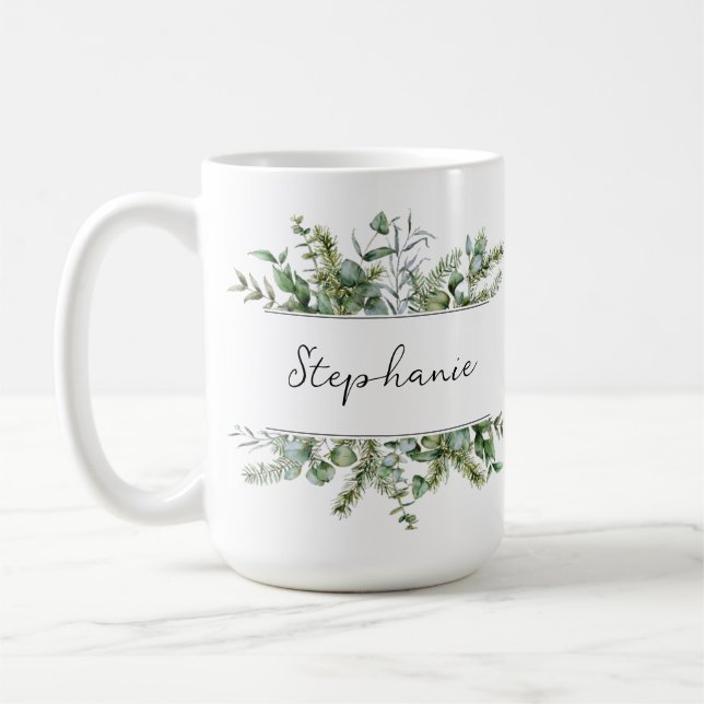 Mug Aesthétique de la verdure fraîche Personnaliser le (Gauche)
