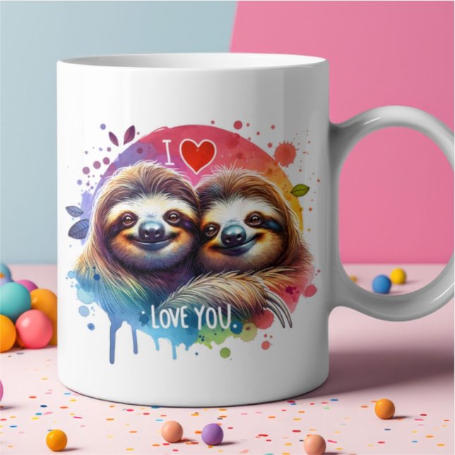 Mug Affection Slothful Je vous aime (Créateur téléchargé)