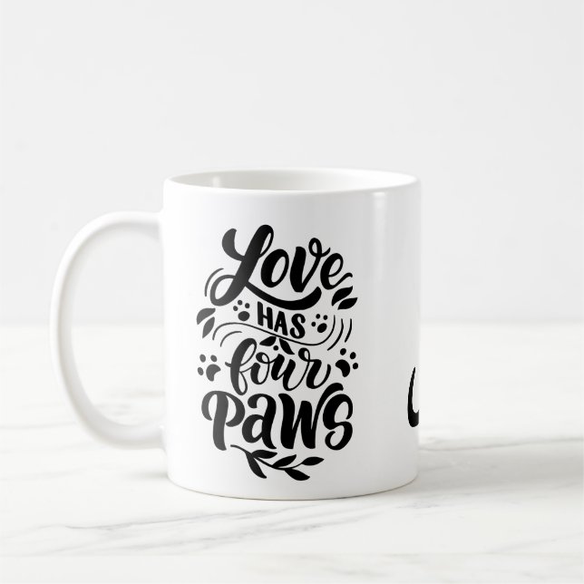Mug Affection spéciale Chats humains Simple Monochrome (Gauche)