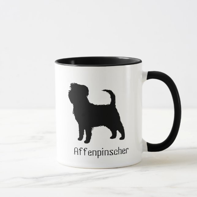 Mug Affenpinscher Chien race Silhouette personnalisé (Droite)