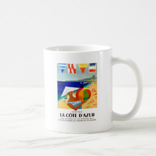 Mug Affiche 1957 de voyage de Français de Cote d'Azur