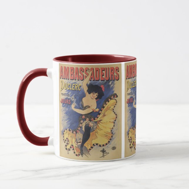 Mug Affiche ancienne Art nouveau danseuse française (Gauche)