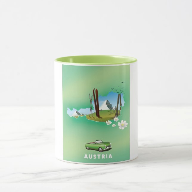Mug Affiche Autriche Ski Travel (Centre)