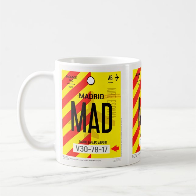 Mug Affiche Bagages Aéroport de Madrid  (Gauche)