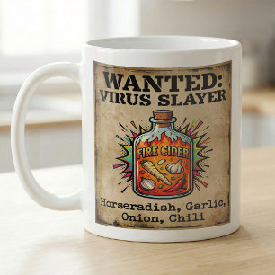 Mug Affiche d'avertissement de virus de la vieille eau